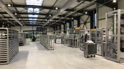 Ligne de fabrication réalisée par BRS avec Bosch Rexroth pour le client ASF4.0, une usine du Groupe Chamatex dédiée à la production automatisée de chaussures de sport 100% françaises.