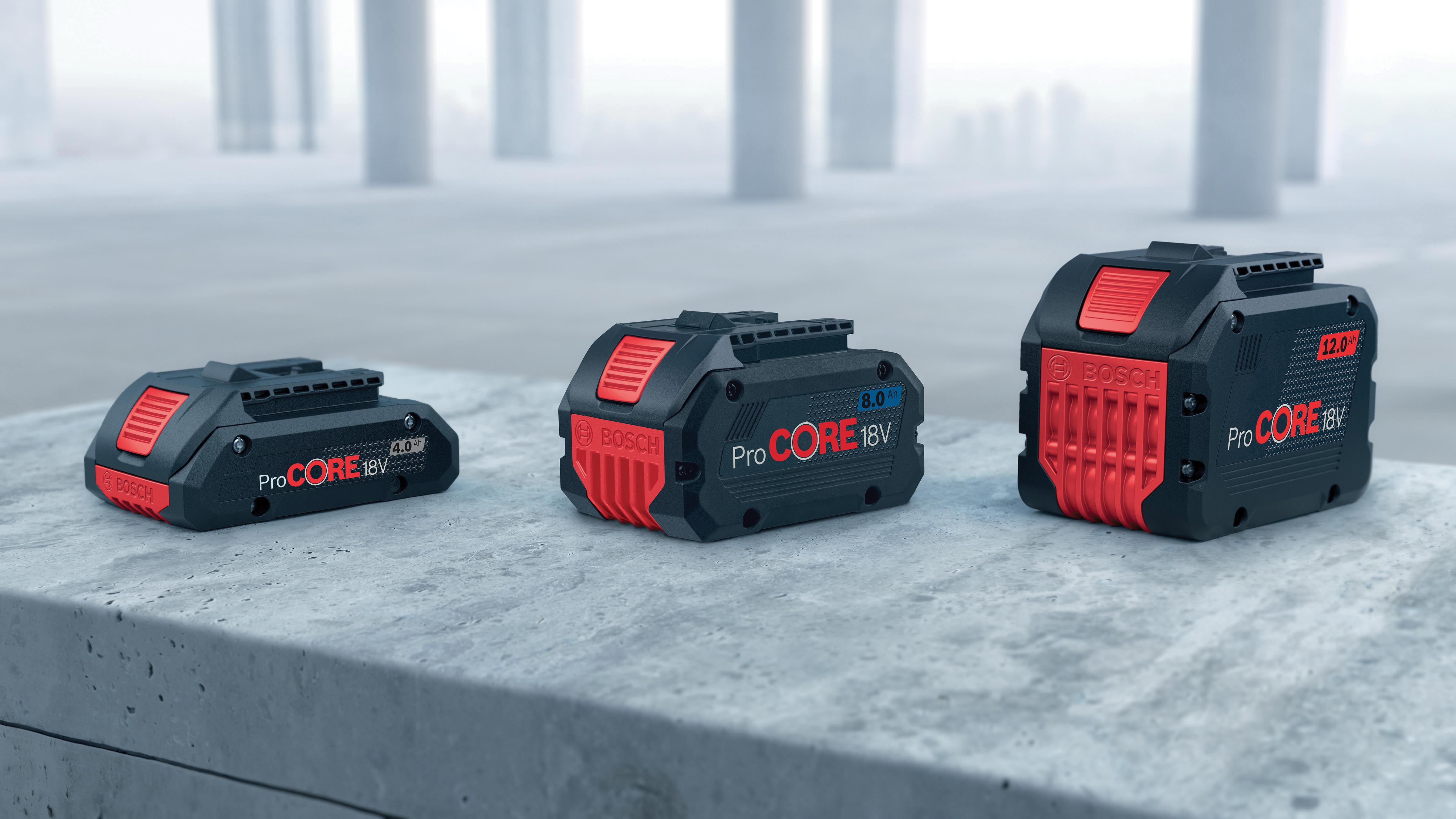 Les 3 batteries haute performance les plus compactes du marché : Nouvelle  série Bosch ProCORE18V pour les professionnels