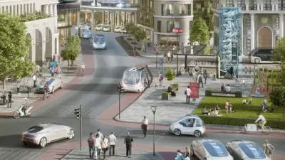 Mobilité multimodale et automatisée. Il n'est plus nécessaire de posséder un véhicule, car les gens choisissent simplement la meilleure offre de mobilité pour se rendre d'un point à un autre.
